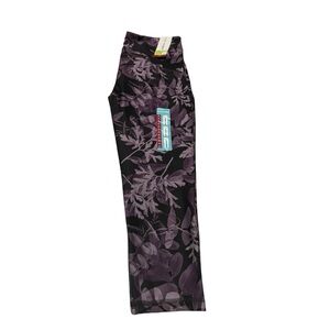 Marika Purple Leaf Print Leggings - XL, NWT